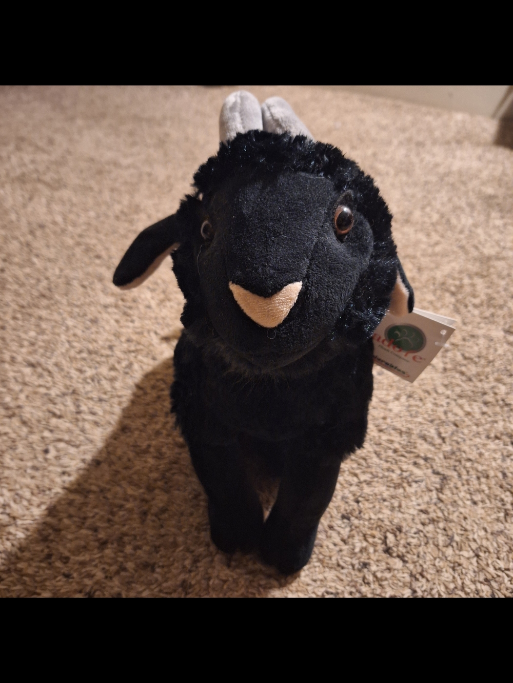 NWT Adore Renegade The Black Goat Plush 15" Poseable Stuffed Animal Home Accent
